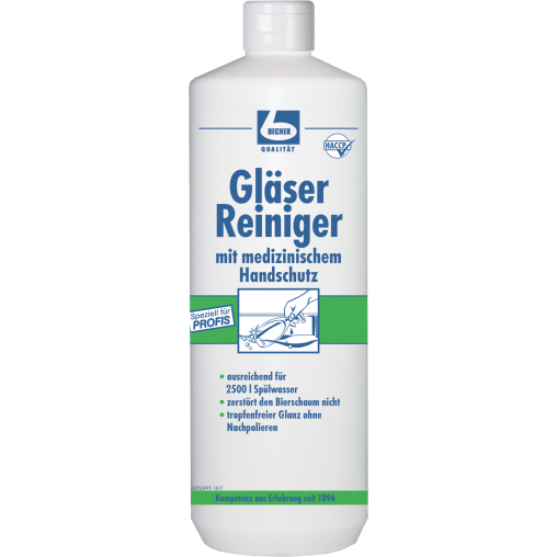 Dr. Becher Gläser Reiniger mit medizinischem Handschutz