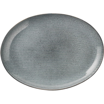 Broste Copenhagen Nordic Sand Servierplatte oval, Keramik, 13,6 x 22 cm, Blau 13,6x22 cm - Bild-Darstellung des Produktes 1