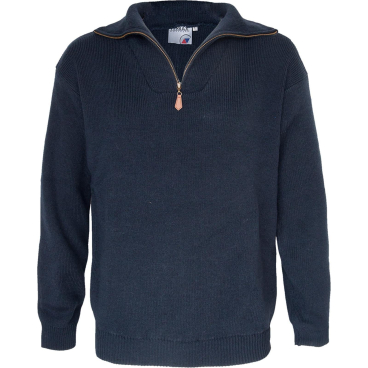 Terrax Troyer Pullover Unisex 100% Baumwolle einfarbig dunkelblau - Bild-Darstellung des Produktes 1