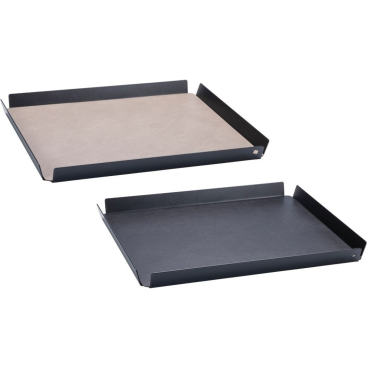 Lind DNA SQUARE Tablett aus recyceltem Leder, quadratisch, mit Einlage, Made in Dänemark. warm grey/black/anthracite - Bild-Darstellung des Produktes 1