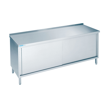 CHROMOnorm ARBEITSSCHRANK MIT SCHIEBETÜREN, MIT TISCHPLATTE HINTEN AUF - 1400x700x850/900 mm SS0714C0000 - Bild-Darstellung des Produktes 1