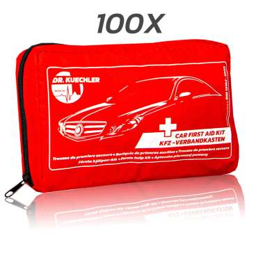 KFZ Verbandskasten – Auto Verbandtasche – Erste Hilfe Set – Dr. Kuechler Medical – EU konform 100 Stück - rot - Bild-Darstellung des Produktes 1