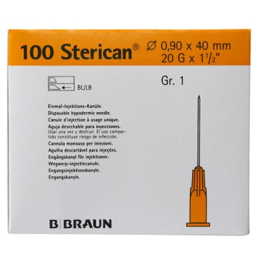 B. Braun Sterican Einmalkanülen 100 Stück Nr.1 0,90 x 40 mm 20G gelb B. Braun Sterican Einmalkanülen 100 Stück Nr.1 0,90 x 40 mm 20G gelb - Bild-Darstellung des Produktes 1