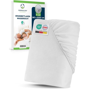 Sensalou Spannbettlaken wasserdicht 90 x 200 cm Betttuch Inkontinetz 2er Pack 90x200 cm - Bild-Darstellung des Produktes 1