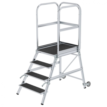 MUNK Podestleiter mit Rollen und Griff R13 Korund 4 Stufen 1 Stück - Bild-Darstellung des Produktes 1