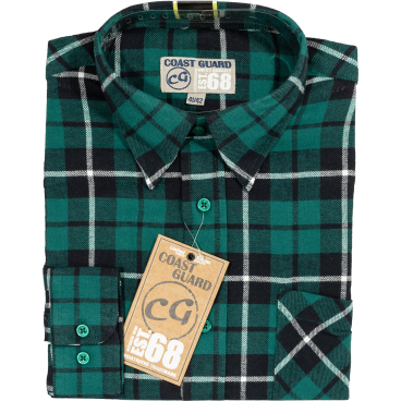 Coast Guard Herren Flanellhemd kariert, 85 cm, 100 % Baumwolle, Gr. 43/44, grün. 43/44 - Bild-Darstellung des Produktes 1