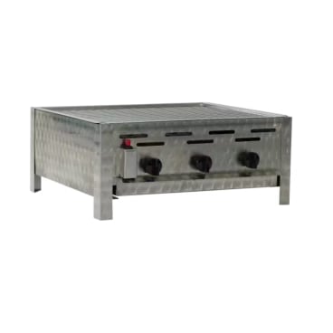 Gastrobräter, 3 Brenner je 3,6 kW, mit Grillrost, B 650 mm x T 530 mm x H 270 mm, inkl. Gewerbedruckregler u. Schlauchbruchsicherung 3 Brenner je 3,6 kW, mit Grillrost - Bild-Darstellung des Produktes 1