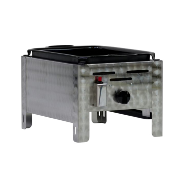 Gastrobräter, 1 Brenner 3,6 kW, mit emaillierter Pfanne, B 340 mm x T 530 mm x H 270 mm, inkl. Gewerbedruckregler u. Schlauchbruchsicherung 1 Brenner 3,6 kW, mit emaillierter Pfanne - Bild-Darstellung des Produktes 1