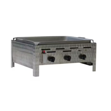 Gastrobräter, 3 Brenner je 3,6 kW, mit Stahlblechpfanne, B 650 mm x T 530 mm x H 270 mm, inkl. Gewerbedruckregler u. Schlauchbruchsicherung 3 Brenner je 3,6 kW, mit Stahlblechpfanne - Bild-Darstellung des Produktes 1