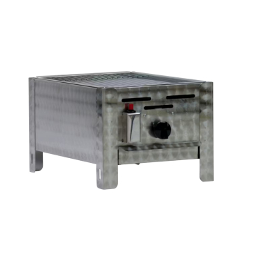 Gastrobräter, 1 Brenner 3,6 kW, mit Grillrost verchromt, B 340 mm x T 530 mm x H 270 mm, inkl. Gewerbedruckregler u. Schlauchbruchsicherung 1 Brenner 3,6 kW, mit Grillrost verchromt - Bild-Darstellung des Produktes 1