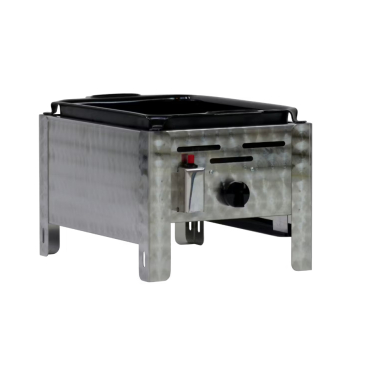 Gastrobräter, 1 Brenner 4,5 kW, mit emaillierter Pfanne, B 340 mm x T 530 mm x H 270 mm, inkl. Gewerbedruckregler u. Schlauchbruchsicherung 1 Brenner 4,5 kW, mit emaillierter Pfanne - Bild-Darstellung des Produktes 1