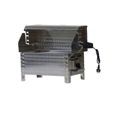 Gastrobräter, 1 Brenner 4,5 kW, Spießaufsatz und Grillrost, B 340 x T 530 x H 270 mm, inkl. Gewerbedruckregler u. Schlauchbruchsicherung 1 Brenner 4,5 kW, Spießaufsatz und Grillrost - Bild-Darstellung des Produktes 1