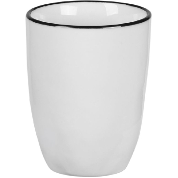 Broste Copenhagen Salt Espressobecher, Porzellan, 100 ml, weiß, spülmaschinengeeignet white with black rim - Bild-Darstellung des Produktes 1