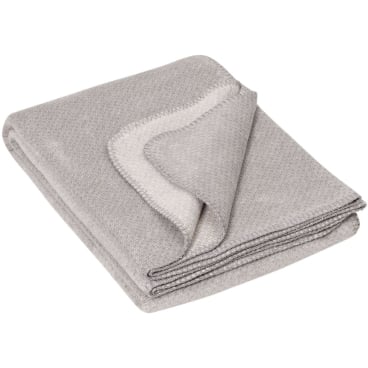 RIEMA EMMA Decke aus 100% Bio-Baumwolle, 150 x 200 cm, grau meliert – kuschelig weich grau meliert - Bild-Darstellung des Produktes 1
