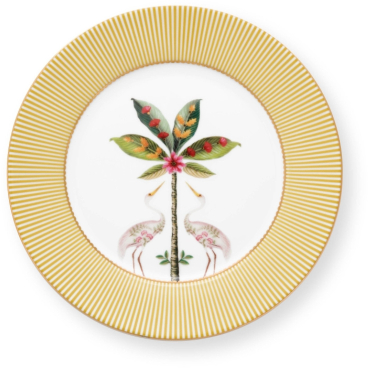 Pip Studio La Majorelle Frühstücksteller – Porzellan Ø 21 cm, Gelb mit goldfarbenen Akzenten Ø 21 cm - Bild-Darstellung des Produktes 1