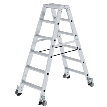 MUNK Stehleiter beidseitig begehbar mit Rollen 2x6 Stufen 1 Stück - Bild-Darstellung des Produktes 1