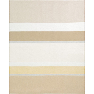 Biederlack Stripe Decke, 130 x 170 cm – gestreiftes Plaid, 80% Baumwolle, beige. 130x170 cm - Bild-Darstellung des Produktes 1