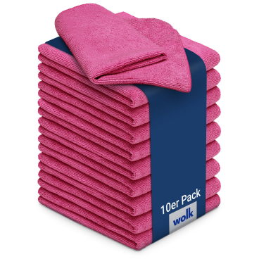 wolk Mikrofasertuch Farbe: rosa - 1 VE = 10 Tücher - Maße (BxH): 40,0 x 40,0 cm - Bild-Darstellung des Produktes 1