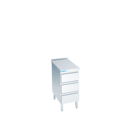 CHROMOnorm SCHUBLADENBLOCK MIT 3 SCHUBLADEN, MIT TISCHPLATTE HINTEN AUF - 400x700x850/900 mm S30704C0000 - Bild-Darstellung des Produktes 1
