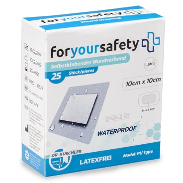 Dr. Kuechler Medical 25 Stück Duschpflaster, Wundpflaster, wasserfest, steril, sensitiv,  10x20cm 10x20cm (25er Pack) - Bild-Darstellung des Produktes 1