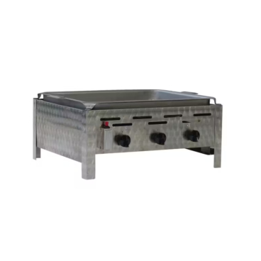 Gastrobräter, 3 Brenner je 4,5 kW, mit Edelstahlpfanne, B 650 mm x T 530 mm x H 270 mm, inkl. Gewerbedruckregler u. Schlauchbruchsicherung 3 Brenner je 4,5 kW, mit Edelstahlpfanne - Bild-Darstellung des Produktes 1