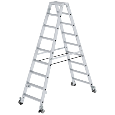 MUNK Stehleiter beidseitig begehbar mit Rollen 2x9 Stufen 1 Stück - Bild-Darstellung des Produktes 1