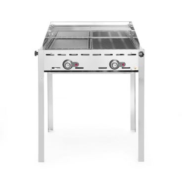 Grillsystem Green Fire mit 2 Brennern, HENDI, Profi Line, Emaillierte Grillplatte und Grillrost aus Gusseisen GN 1/1, 11,6kW, 740x615x(H)825mm 149508 - Bild-Darstellung des Produktes 1