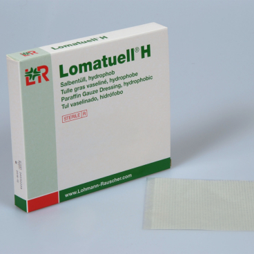 Lohmann Rauscher Lomatuell H Salbentüll, hydrophob steril 10 Stück 5 x 5 cm Lohmann Rauscher Lomatuell H Salbentüll, hydrophob steril 10 Stück 5 x 5 cm - Bild-Darstellung des Produktes 1