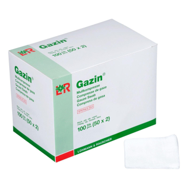 Lohmann Rauscher Gazin Mullkompresse steril 8- fach 17- fädig 50 x 2 Stück 10 x 20 cm Lohmann Rauscher Gazin Mullkompresse steril 8- fach 17- fädig 50 x 2 Stück 10 x 20 cm - Bild-Darstellung des Produktes 1