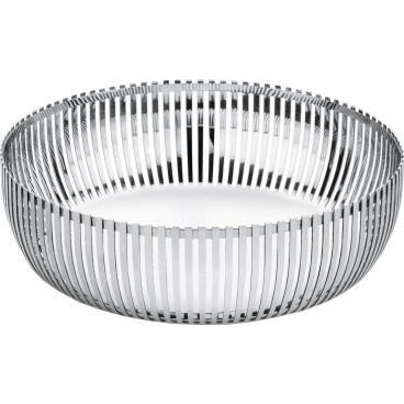 Alessi PCH02 Schale – Pierre Charpin, polierter Edelstahl, Streben-Design, im Alessi-Geschenkkarton silberfarben - Bild-Darstellung des Produktes 1