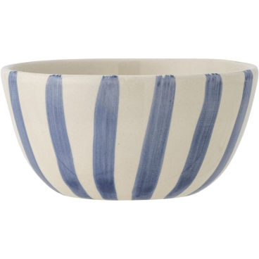 Creative Collection Begonia Steingut-Schale, 500 ml, handgemalte Streifen, blau/natur, spülmaschinen-, mikrowellen- und backofenfest blue - Bild-Darstellung des Produktes 1