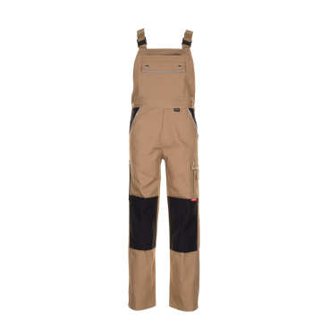 PLANAM Canvas 320 Arbeits-Latzhose mit CORDURA-Verstärkungen, khaki/schwarz. 50 - Bild-Darstellung des Produktes 1