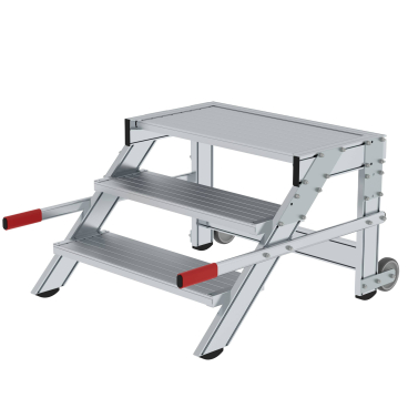 MUNK Arbeitspodest fahrbar Aluminium geriffelt 800mm Stufenbreite 3 Stufen 1 Stück - Bild-Darstellung des Produktes 1