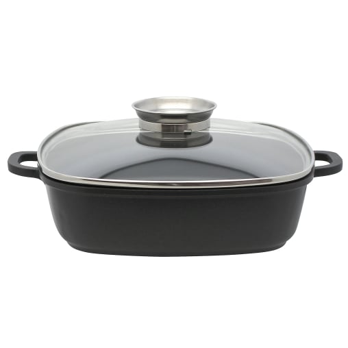 ELO Alucast Servierpfanne eckig mit Glasdeckel