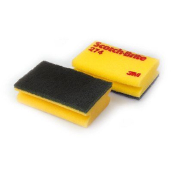 3 M Deutschland GmbH 3M Scotch-Brite™ Reinigungsschwamm, gelb/grün, 174/274, Wirkungsvoller Scheuerschwamm zur Feucht- und Nassreinigung, 274 = 1 Karton = 100 Stück, Format: 95 x 150 mm SCH274
