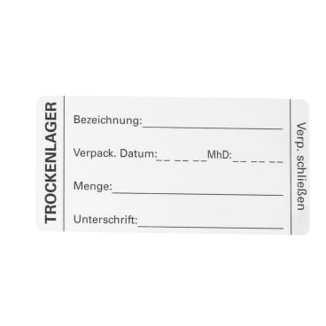 HYGOSTAR Trockenlager Etikett 1 Rolle = 500 Stück - Bild-Darstellung des Produktes 1