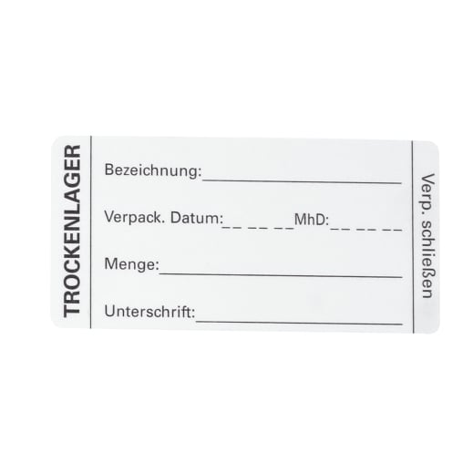 HYGOSTAR Trockenlager Etikett