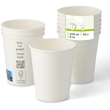 Greenbox Pappbecher 200 ml, Ø 8 cm 1 Packung = 50 Stück, bedruckt - Bild-Darstellung des Produktes 1