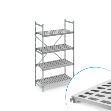 HUPFER - Norm 12 Standregal-Set mit Rostauflage N12KR45005001800 - Bild-Darstellung des Produktes 1