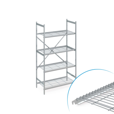 HUPFER - Norm 5 Standregal-Set mit Drahtrost-Auflage N5DR41003001200 - Bild-Darstellung des Produktes 1