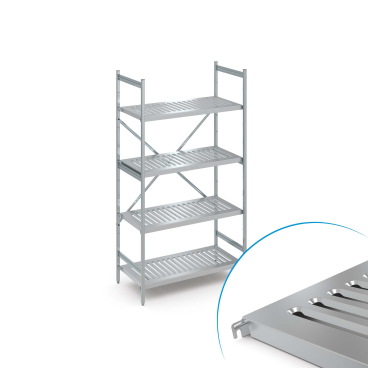 HUPFER - Norm 5 Standregal-Set mit Blechrost-Auflage N5BR12003001800 - Bild-Darstellung des Produktes 1