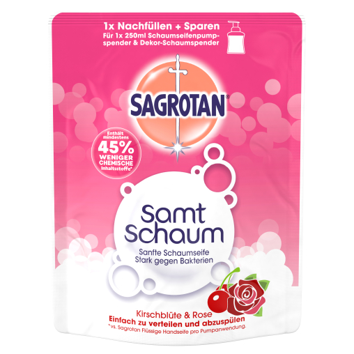 SAGROTAN Samt-Schaum Handwaschschaum Nachfüller, 250 ml