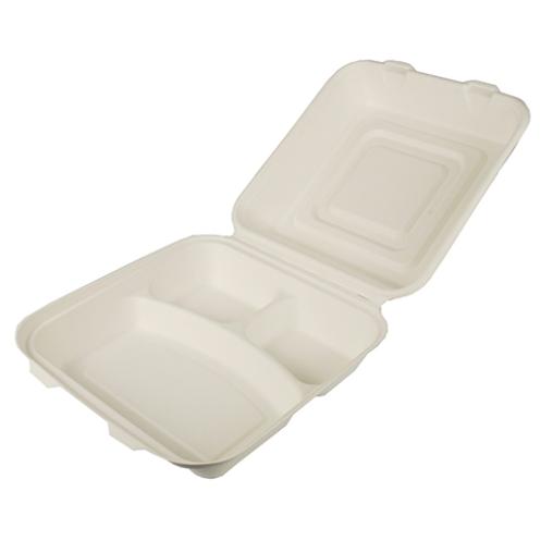 Papstar Menüboxen, 3-geteilt, Zuckerrohr