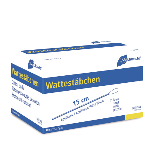 Meditrade Wattestäbchen, steril, zu 2 Stück verpackt