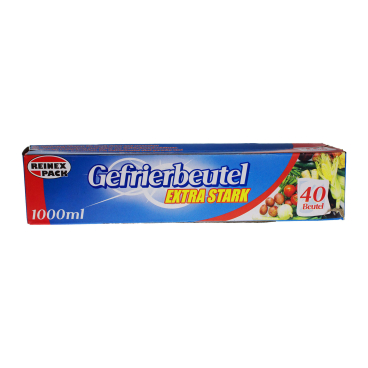 Reinex Pack Gefrierbeutel, extra stark Fassungsvermögen: 1 L, 40 Stück - Bild-Darstellung des Produktes 1