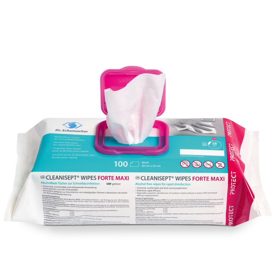 Dr. Schumacher CLEANISEPT® Wipes Forte Maxi Desinfektionstücher, 1