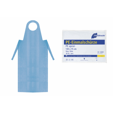 Ampri Comfort PE-Einwegschürze – Weiß, Gehämmert, 75x125 Cm, 100 Stück, Unsteril, Für Leichte Hygieneanwendungen