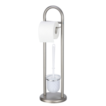 WENKO Siena Stand WC-Garnitur Farbe: silber / chrom satiniert - Bild-Darstellung des Produktes 1