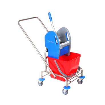 Floorstar Einfachfahrwagen EFA 20 D ES ESTAWA 17 l - Edelstahl 1 x 17 Liter Eimer rot - Bild-Darstellung des Produktes 1
