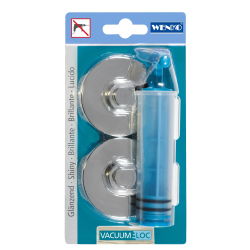 Wenko Estrattore Acqua Vacuum-Loc – Ventosa A Vuoto Per Doccia E Piastrelle, Acciaio Inox, Senza Fori